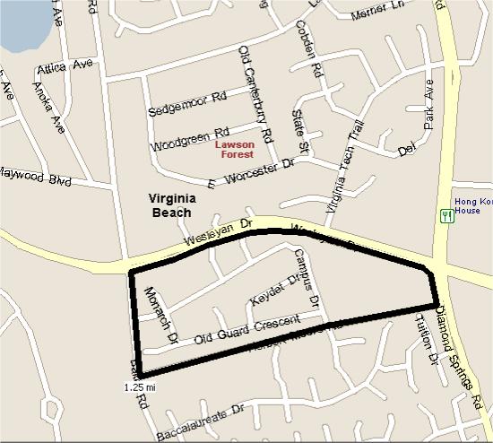 Walking or jogging 1.25 route